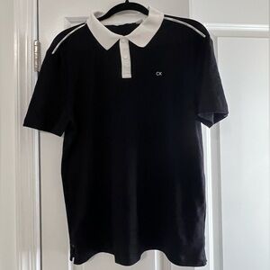 Calvin Klein Black and White Polo Shirt